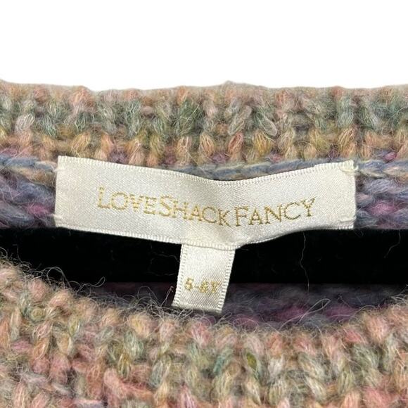 LoveShackFancy Girls Multicolor Alpaca/Wool Blend Ruffle Misha Sweater 5-6 Years - Picture 2 of 5